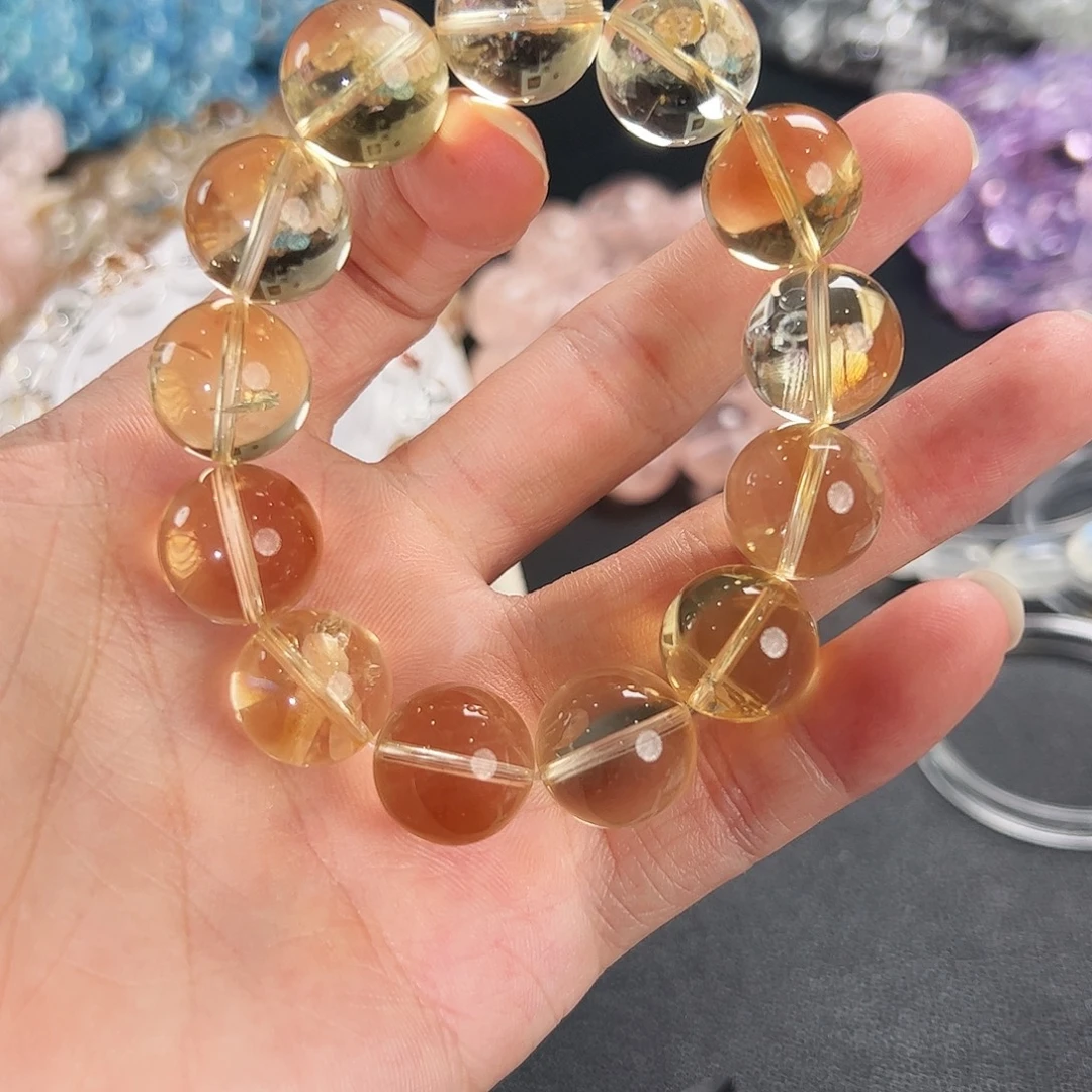 水晶手链未镶嵌巴西黄水晶