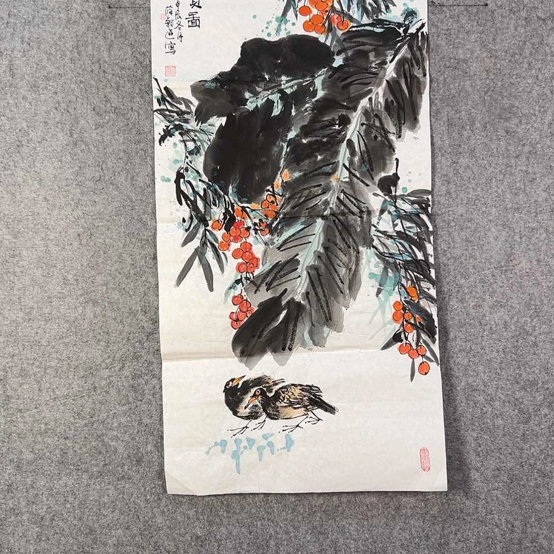 国画176 花鸟等各种花卉图案为一体