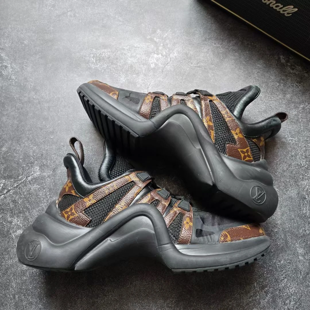95新 LouisVuitton/路易威登 41码 ARCHLIGHT黑色老花老爹鞋