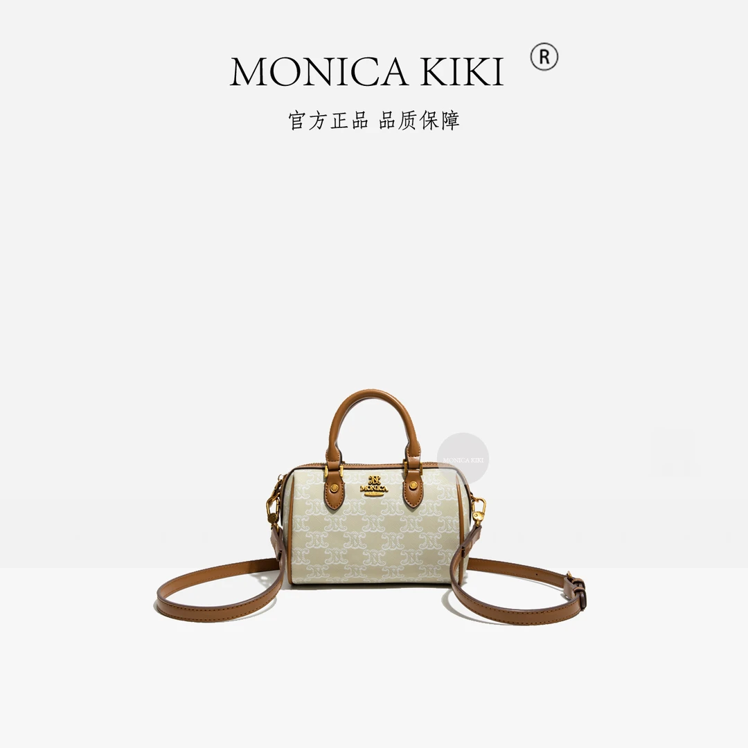 MONICA KIKI/莫妮卡奇奇手拎手拎保龄球包2025新款时尚印花单肩包