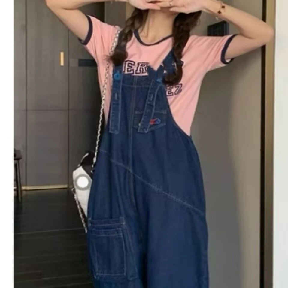 （以直播间为准）秋装背带牛仔裤女2025年新款小个子