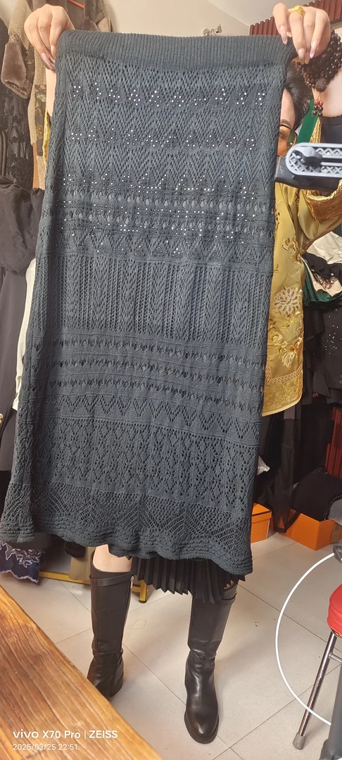 秋冬针织鱼尾半身裙高腰显瘦包臀中长款毛线裙气质女装