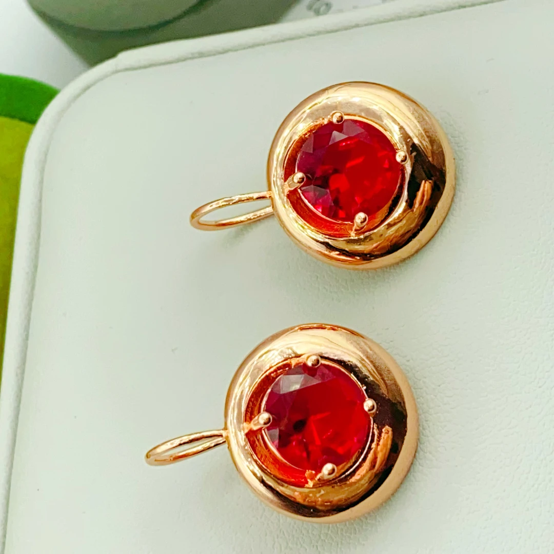 合金玻璃耳饰 aybaldakhalka时尚手工红色气质优雅耳环