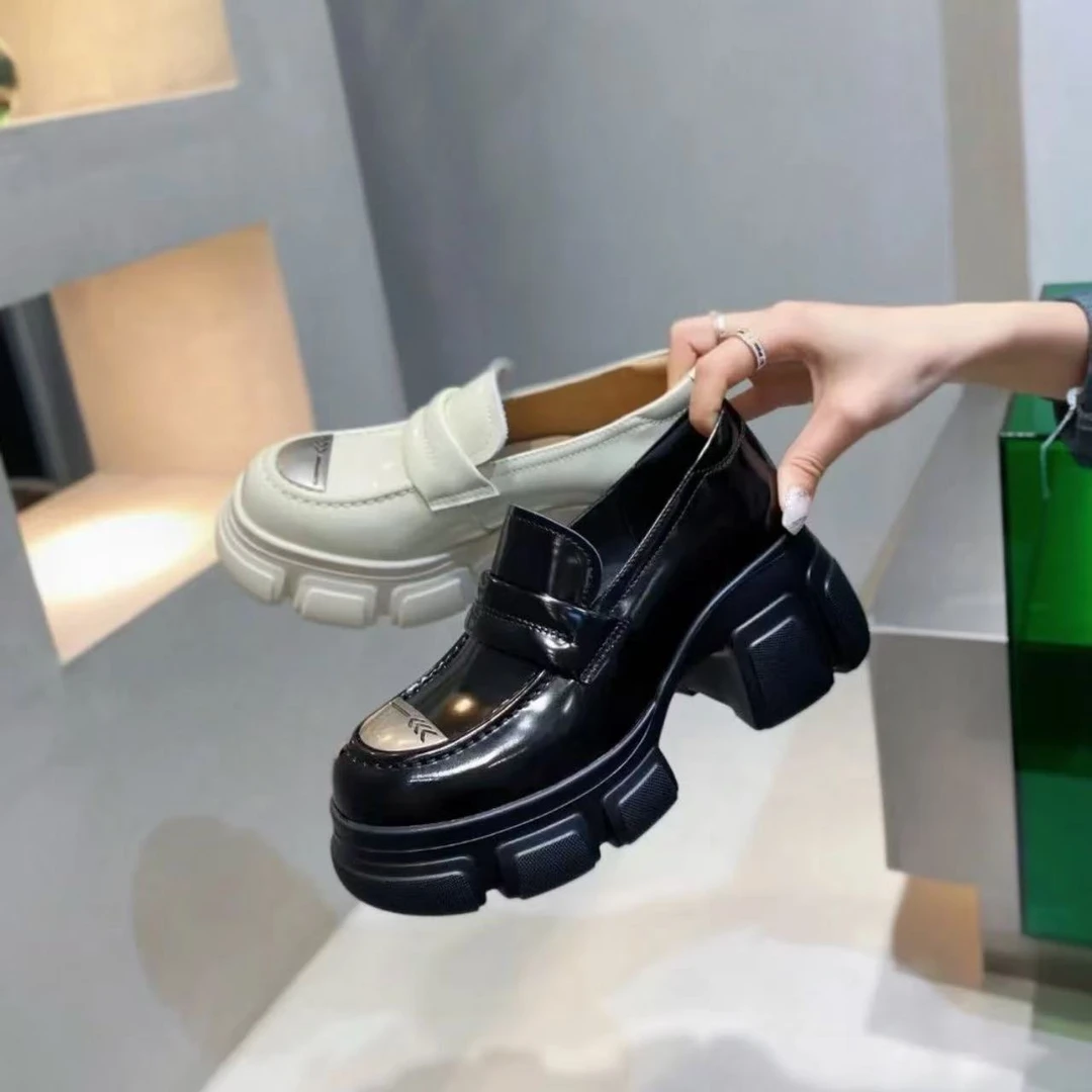 现货B1｜真皮羊里垫厚底乐福鞋女｜半码拍小｜41501-3