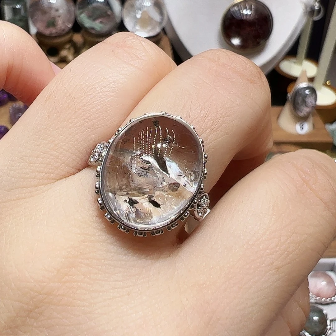 汤***汤珠宝半成品水晶银S925镶嵌
