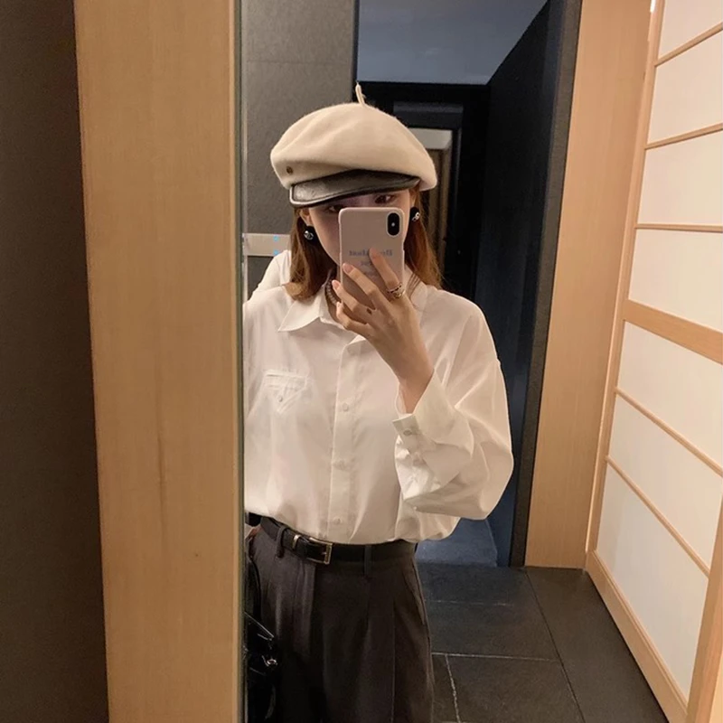 抗皱莱赛尔简约宽松衬衫 QC223043