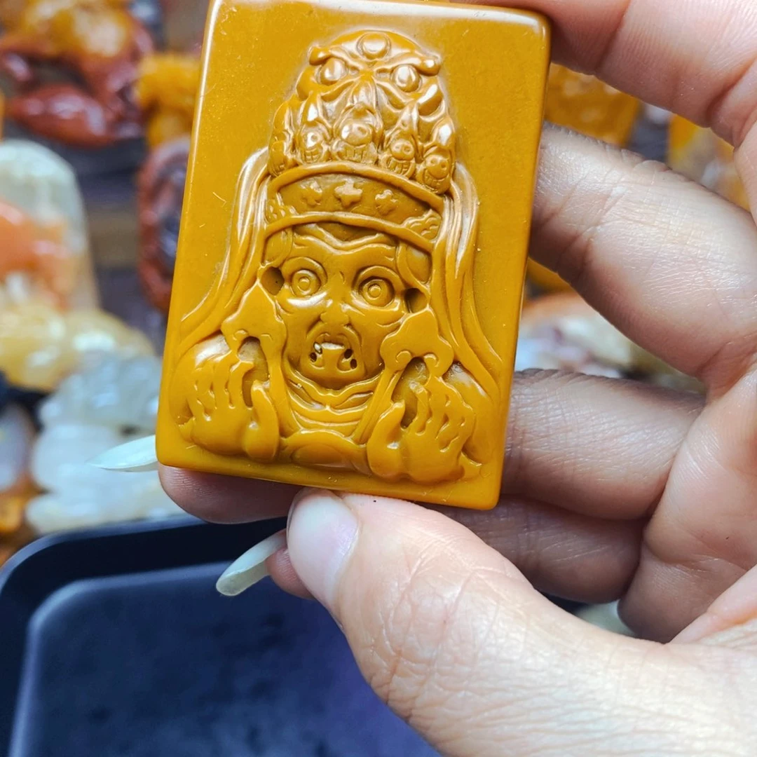 石英质玉（黄龙玉）未镶嵌吊坠(不含链)