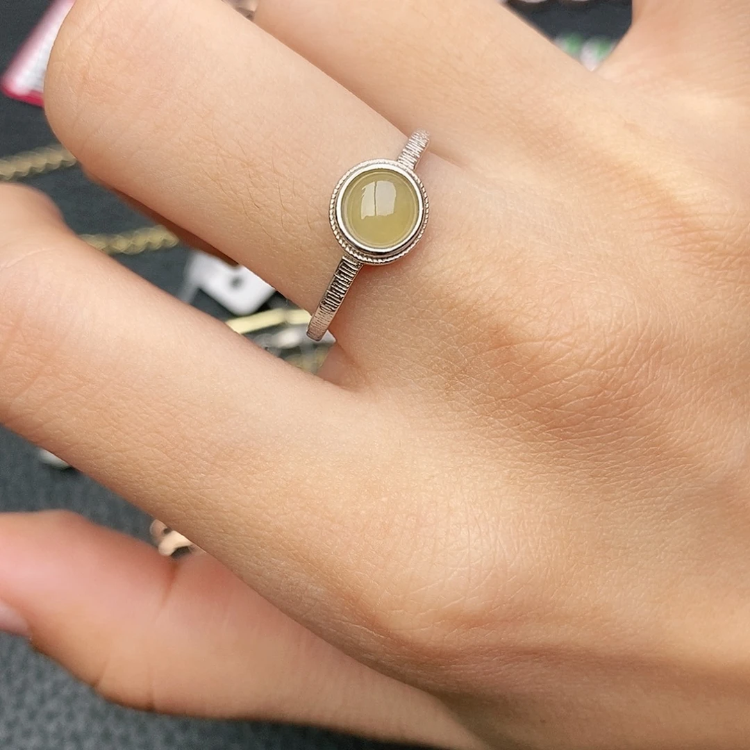 翡翠银S925镶嵌戒指