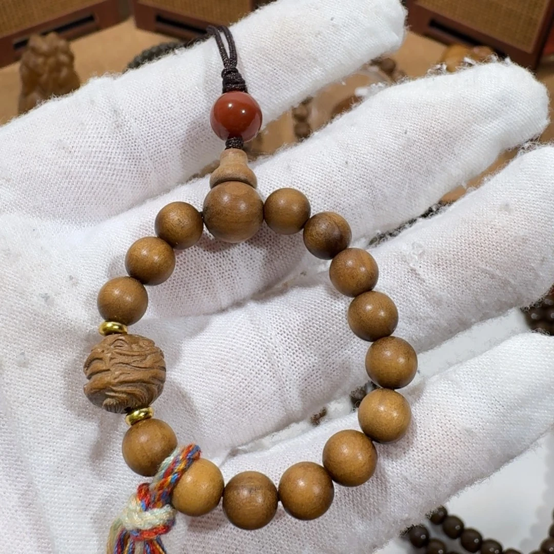 檀香木无事牌生肖龙手机挂件