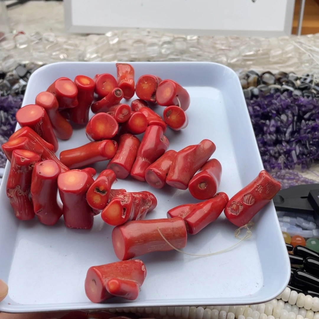 木****合金玛瑙/玉髓珠宝半成品一条装红精灵原枝
