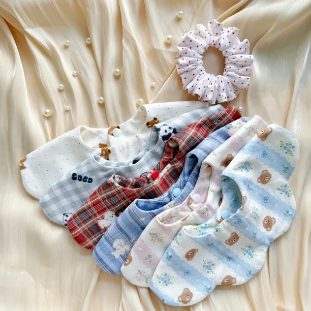 金喜家手作口水巾 汗巾 百搭简约大肠发圈 皆可选布定制