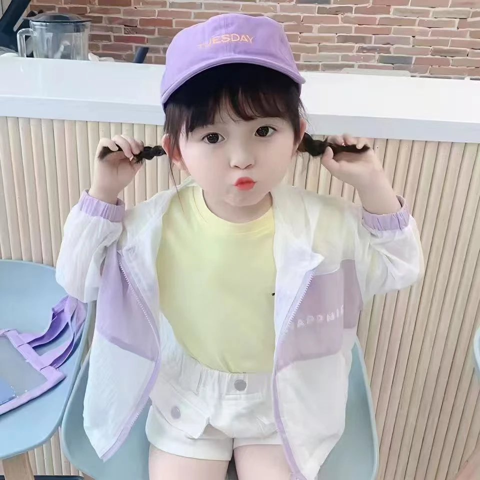 800058女童2025新款休闲女小童防晒衣透气韩版防晒服薄款女童休闲