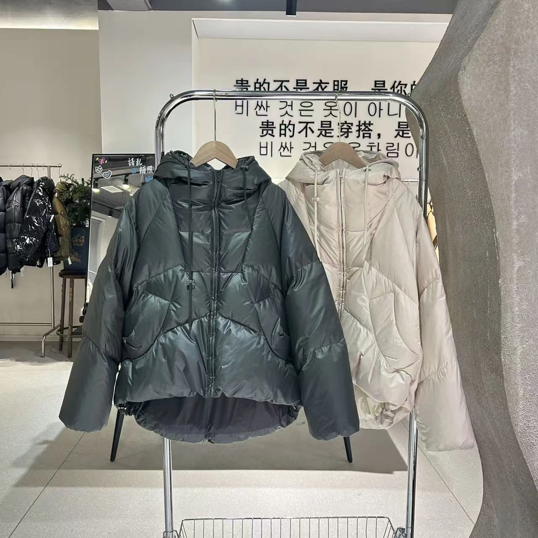 2025年韩国东大门se*ect女秋冬洋气连帽保暖羽绒服短外套
