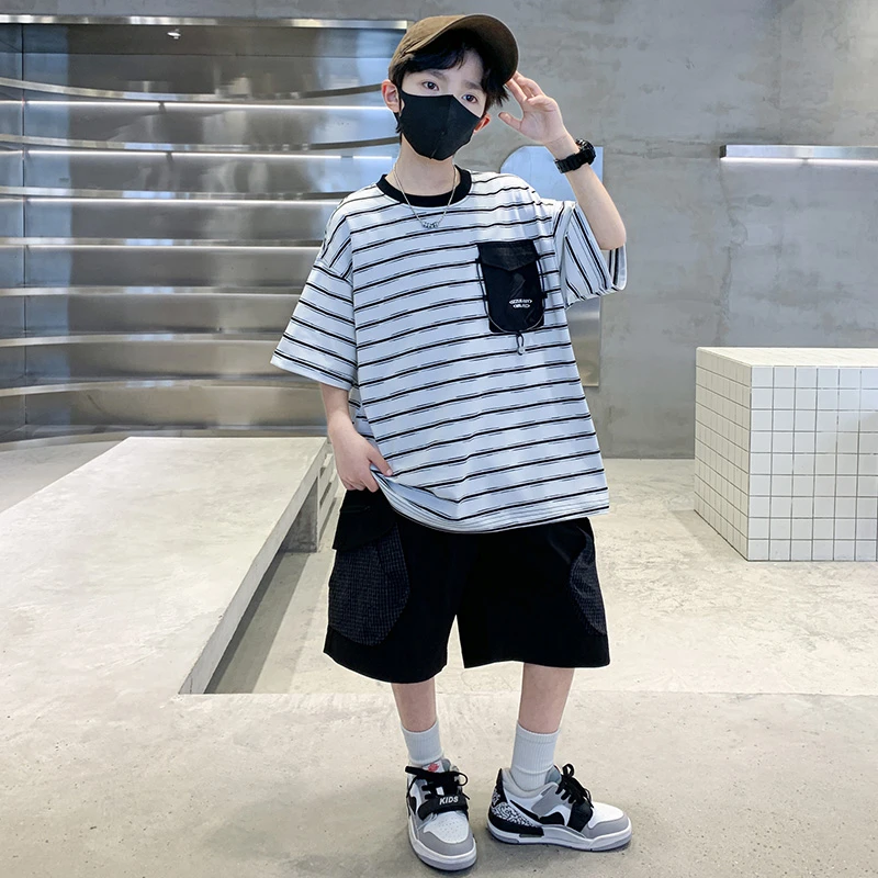 童装男童夏装套装2025新款中大童休闲短袖夏季儿童酷帅夏款男孩潮