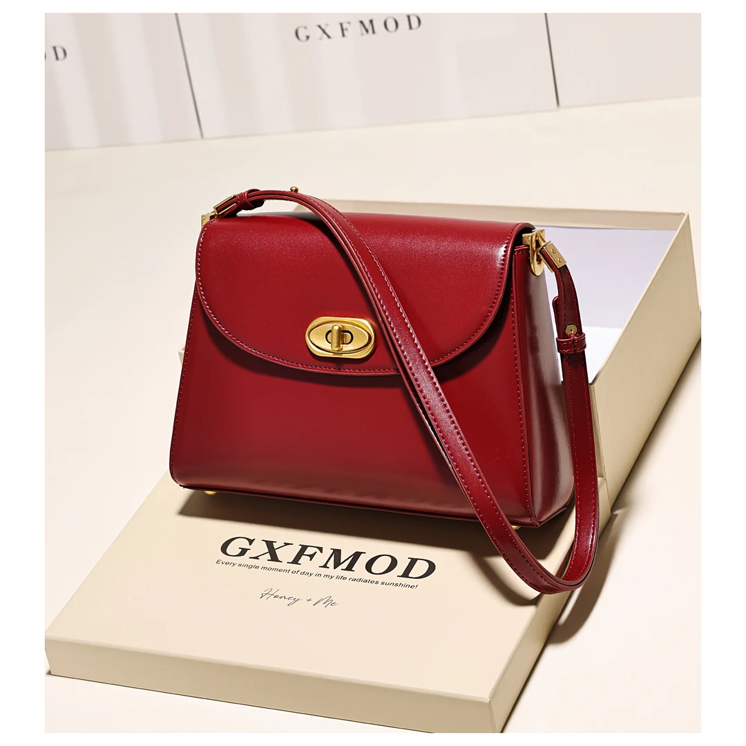 GXFMOD小众品牌复古红色腋下包女2025秋冬新款简约通勤单肩斜挎包
