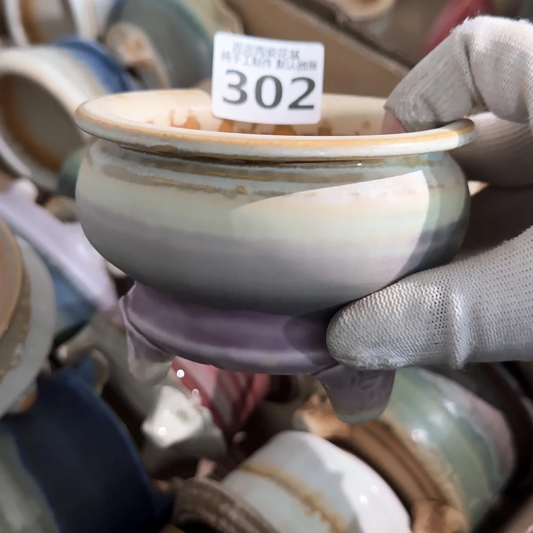 瓷片景德镇手工花盆