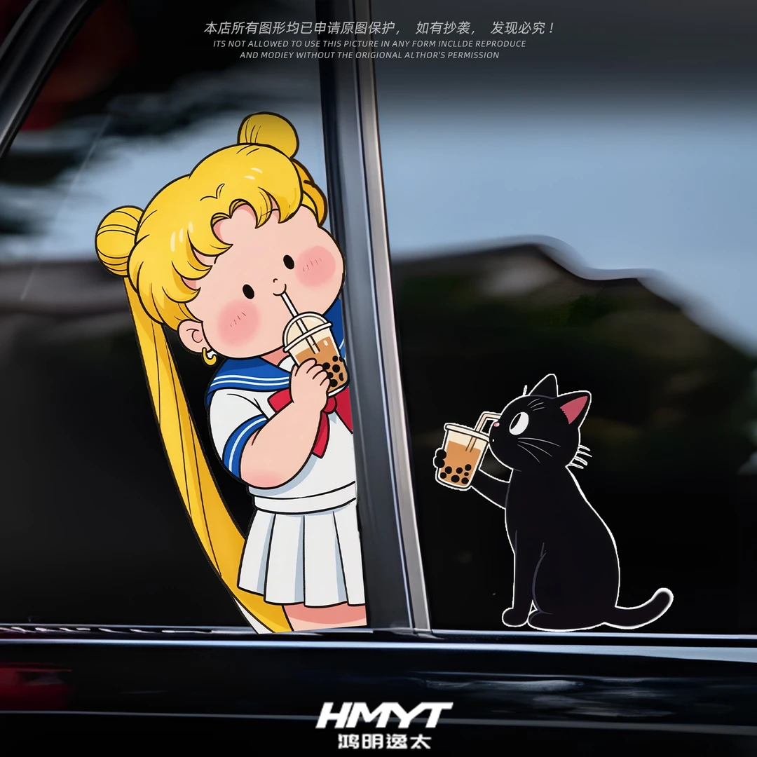 汽车车贴美少女战士水冰月周边贴纸车窗玻璃防水装饰贴划痕遮挡贴