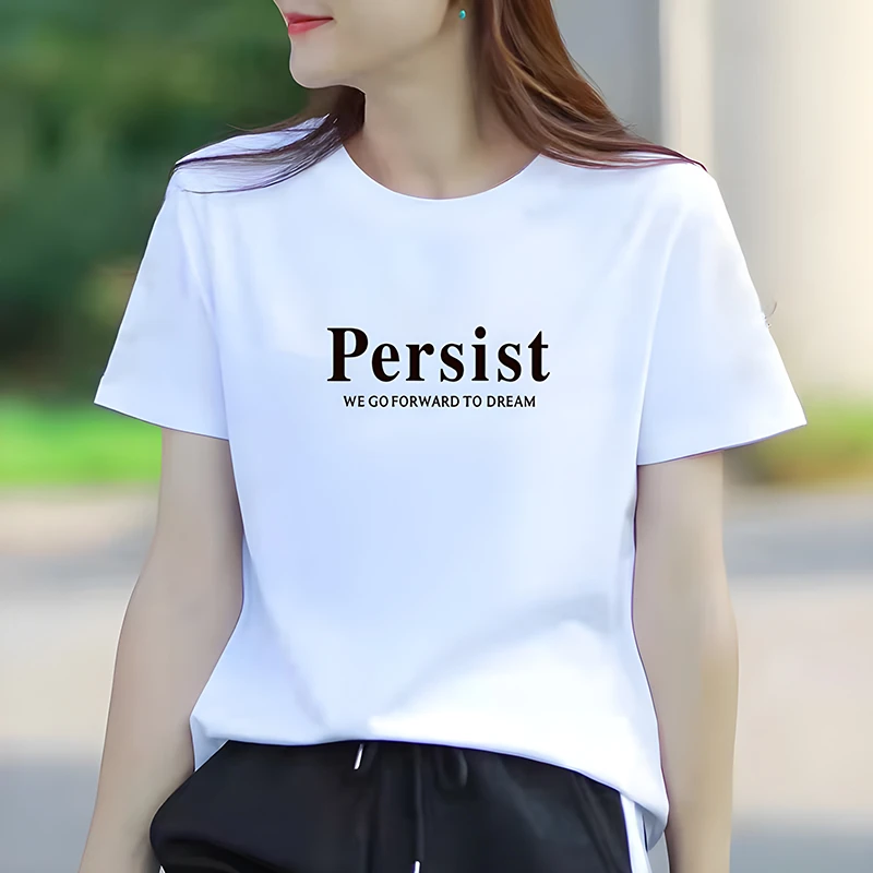 纯棉短袖t恤女白色韩版圆领半袖百搭显瘦新款时尚潮流宽松体恤