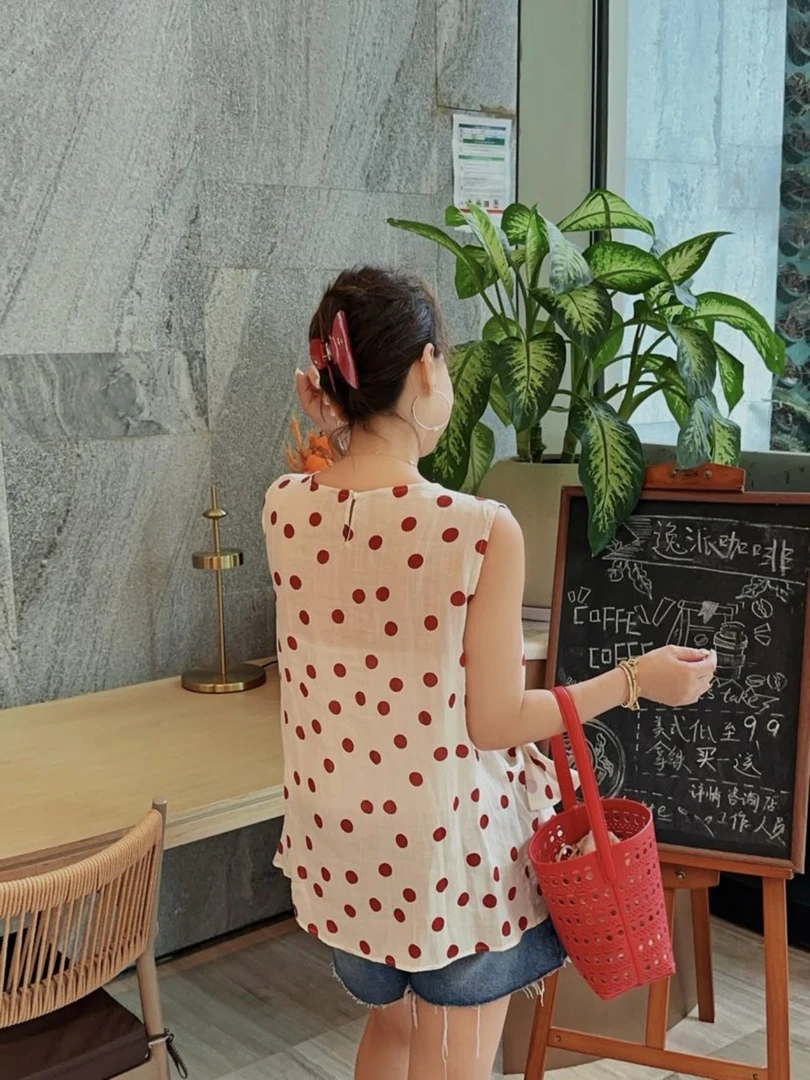 XULI'S EPOCH红色波点无袖上衣·21008
