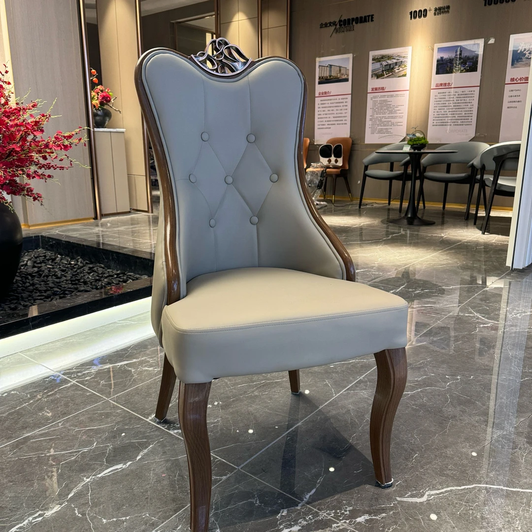 新中式韩式酒店餐椅餐厅轻奢椅子别墅包厢简约奢石餐桌椅高档会所
