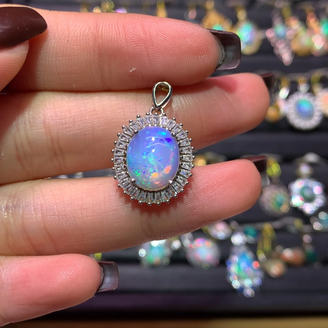 银S925镶嵌欧泊吊坠款式