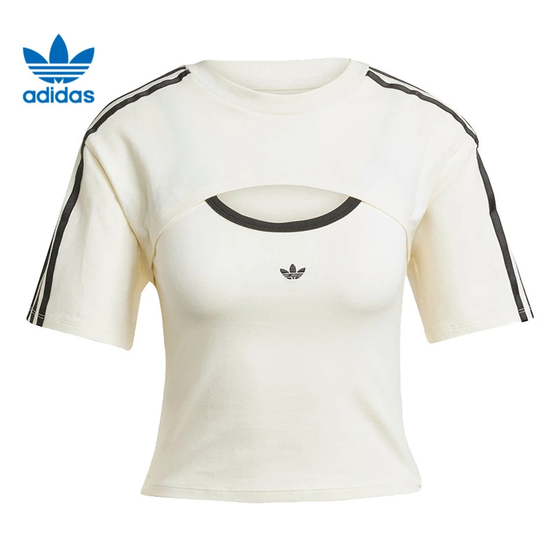 adidas阿迪达斯【太】三叶草女子运动休闲短袖T恤JJ3090