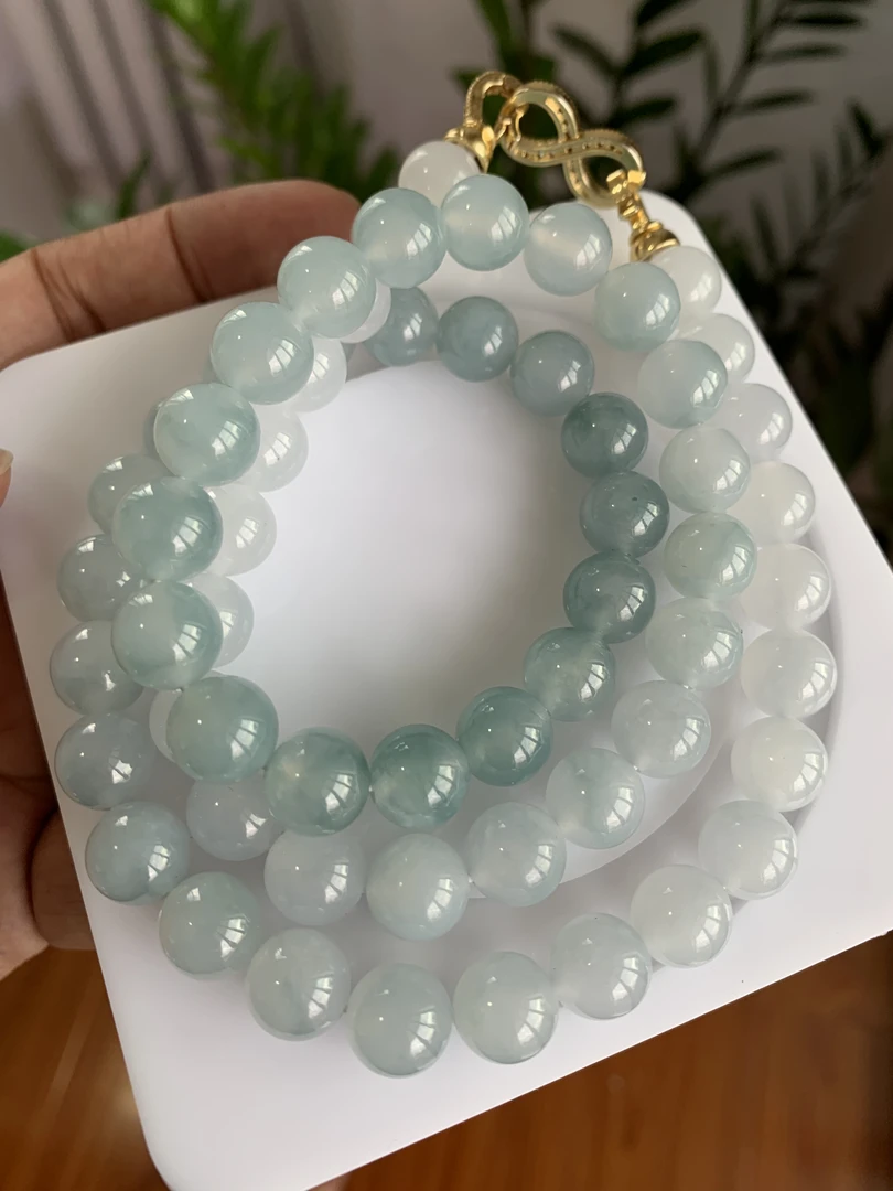 （国内）卡10.1高品质冰种“天空蓝色系”大卡位珠链