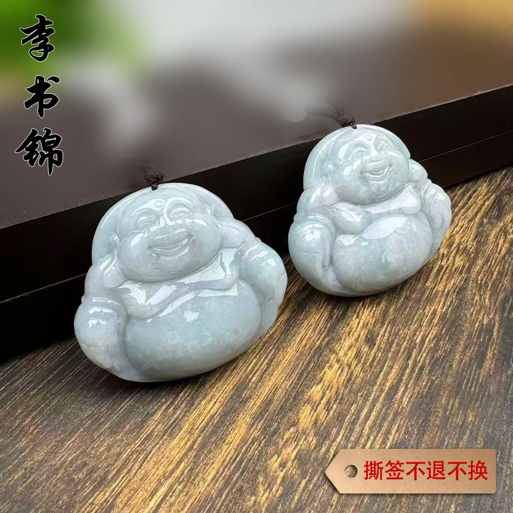 李书锦天然翡翠佛公吊坠 冰胶紫罗兰 A0528【拍一发一】多样性发货