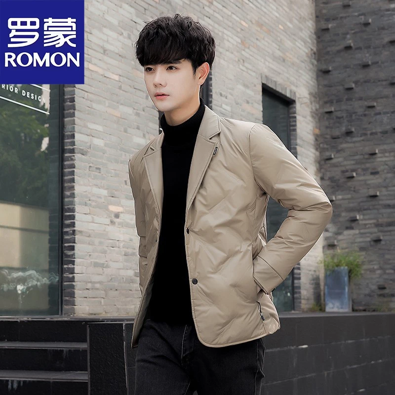 罗蒙轻薄款西装棉服男士外套秋冬款新款商务高级感西服男款冬季
