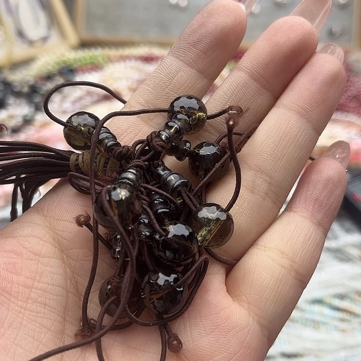 玛瑙/玉髓珠宝半成品未镶嵌5套10-11mm左右茶晶随机发