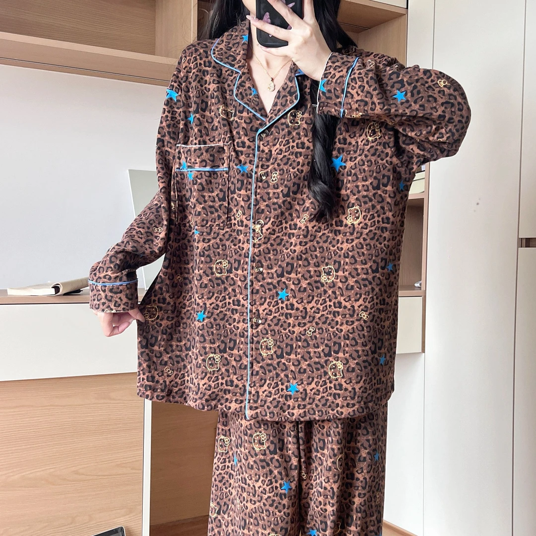 大码MM可穿睡衣女套装休闲时尚加肥大宽松胖mm德绒家居服网红甜美