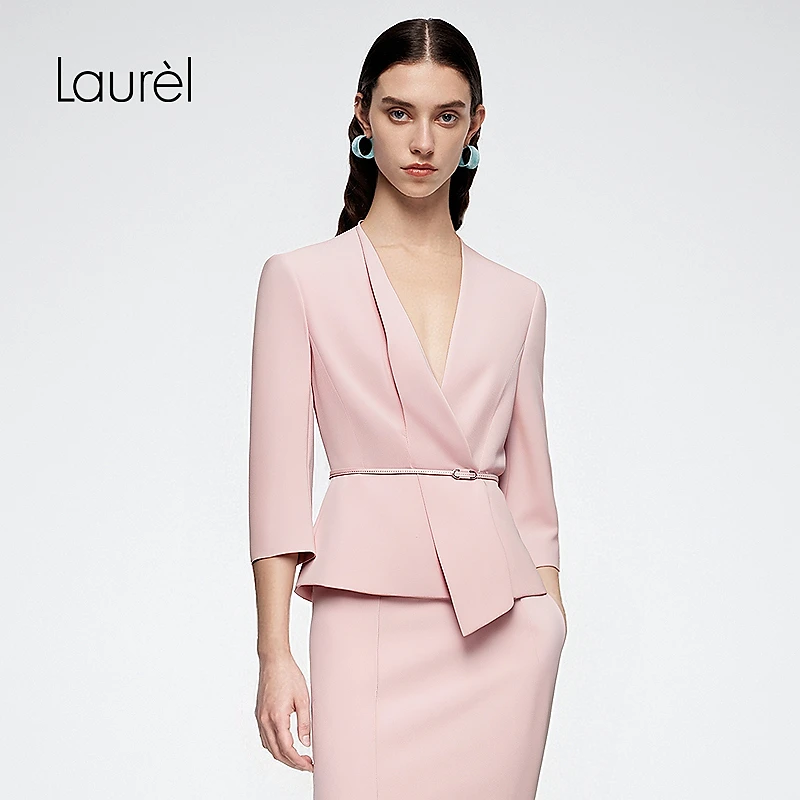 【丽公主专享】Laurel25秋收腰七分袖短款西装LWD366T13200