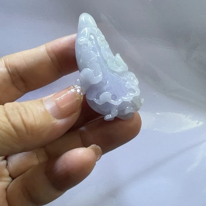 翡翠未镶嵌颈饰紫罗兰白菜吊坠