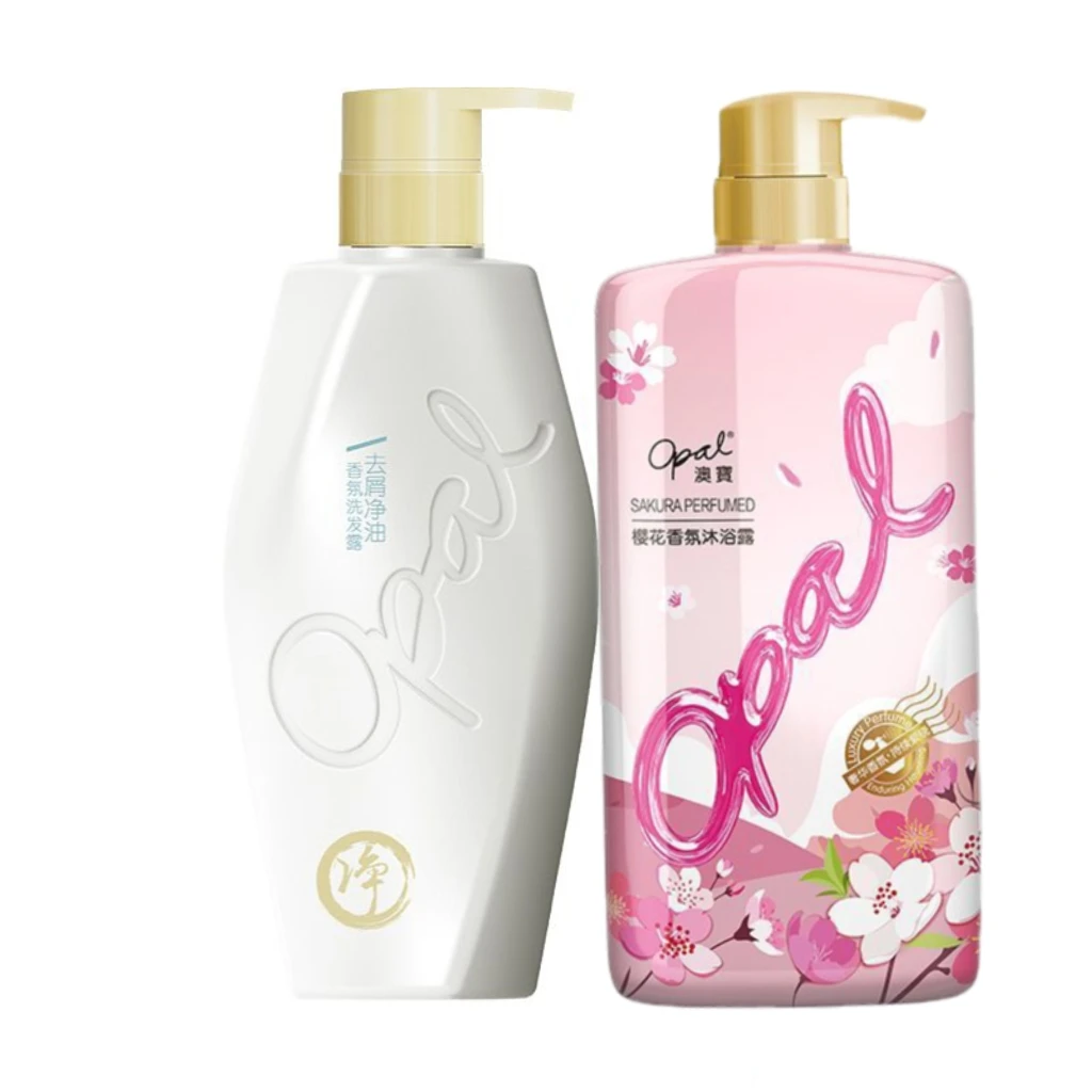 澳宝香氛洗发水控油蓬松油头男女学生保湿滋润樱花沐浴露2瓶套装
