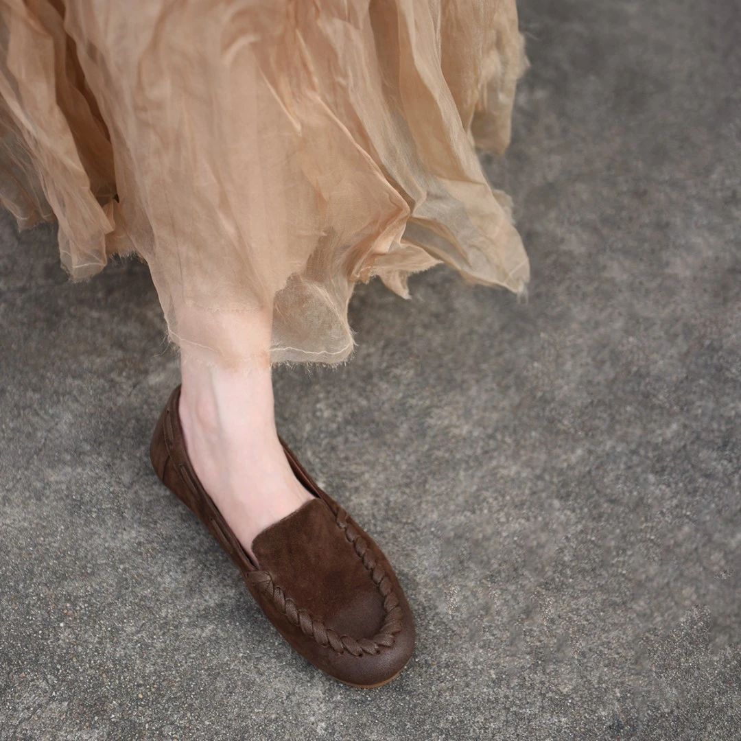 Artmu阿木原创一脚蹬乐福鞋单鞋新款平底真皮手工软底女鞋6231-20