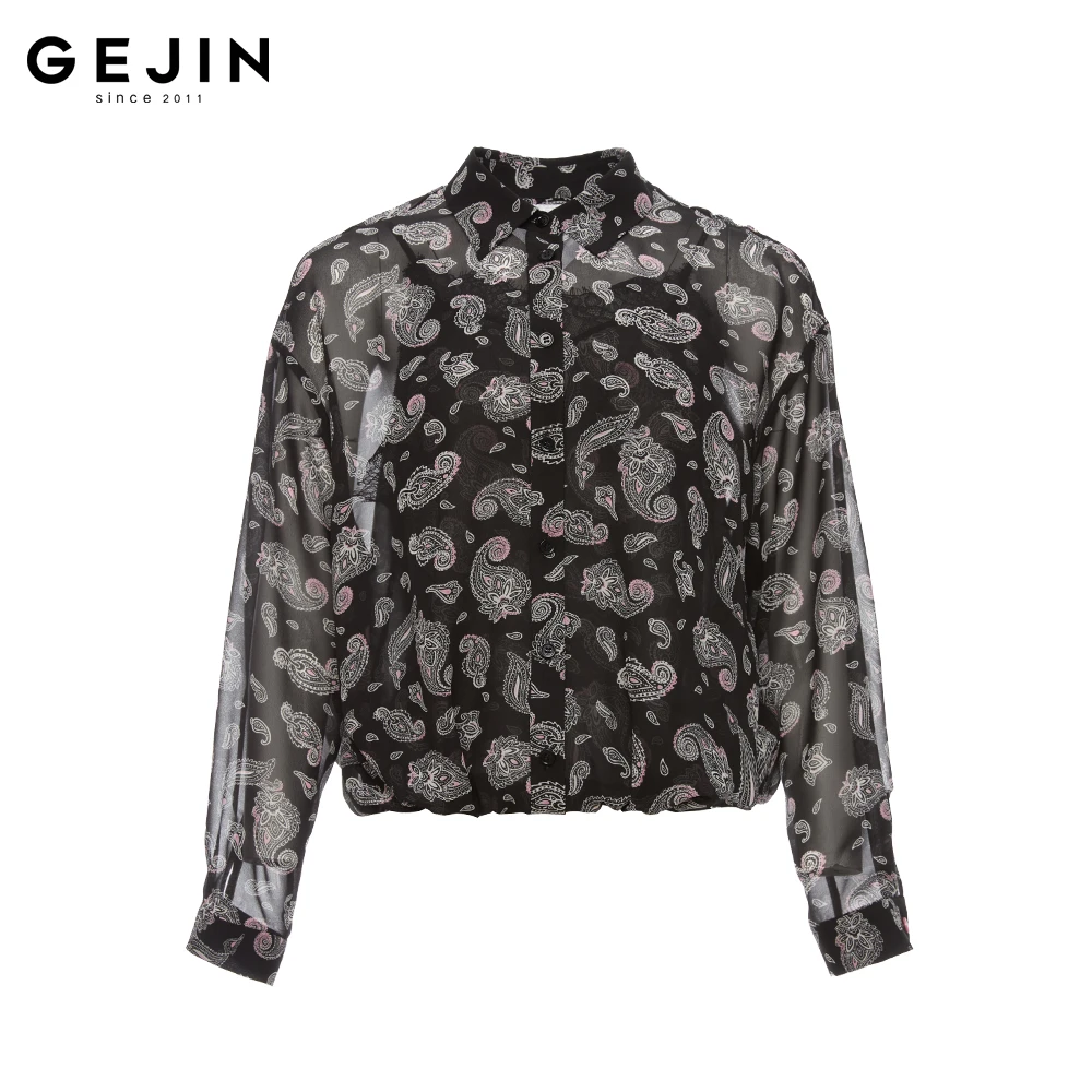 GEJIN/歌锦2025春季新款时尚印花女士衬衫9152520005