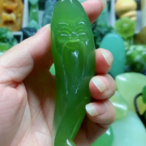 蛇纹石玉未镶嵌手把件