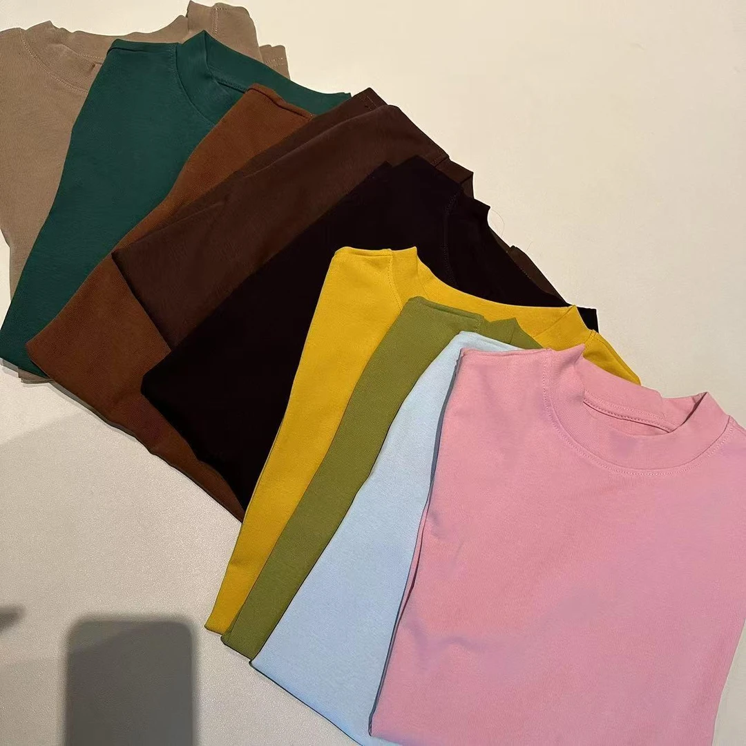 2025新款圆领背心时尚纯色短袖显瘦上衣款女打底衫