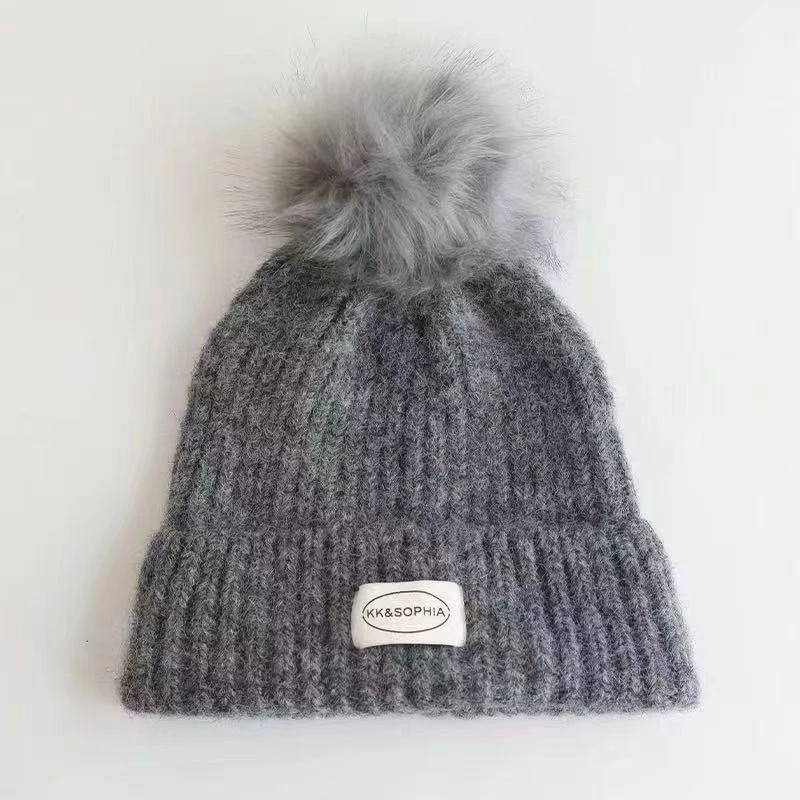 JJ Melody【KK布标】羊毛  费尔岛毛球针织纯色冷帽B