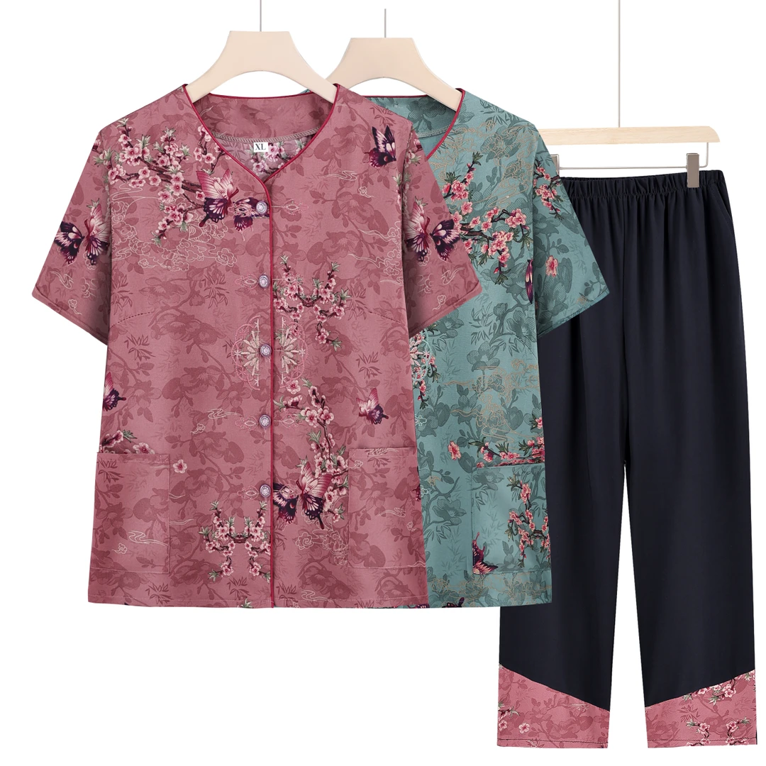 母亲节洋气衣服中老年女装妈妈装夏季60-70岁高档老人奶奶装夏装