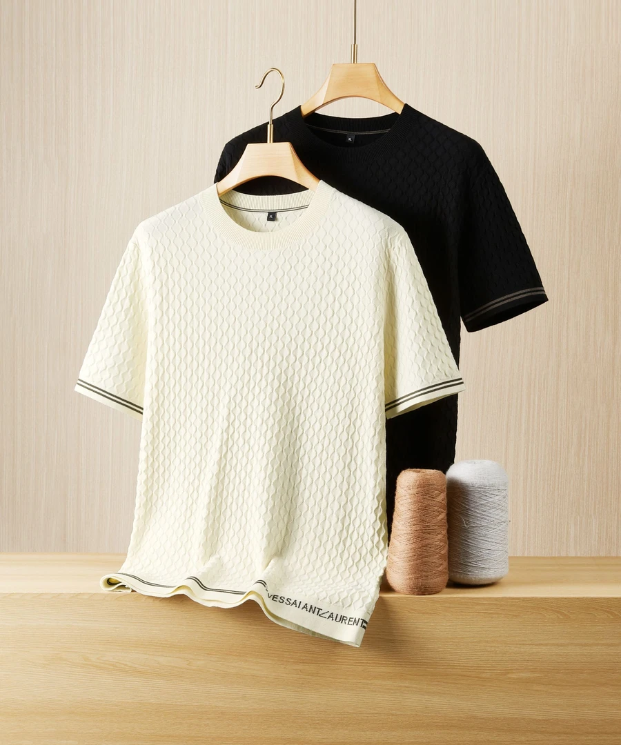 大码男士加肥加大200斤胖子圆领毛衣春秋半袖宽松百搭休闲针织衫