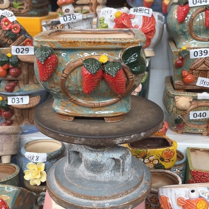 紫砂花盆粗陶材质多肉花盆