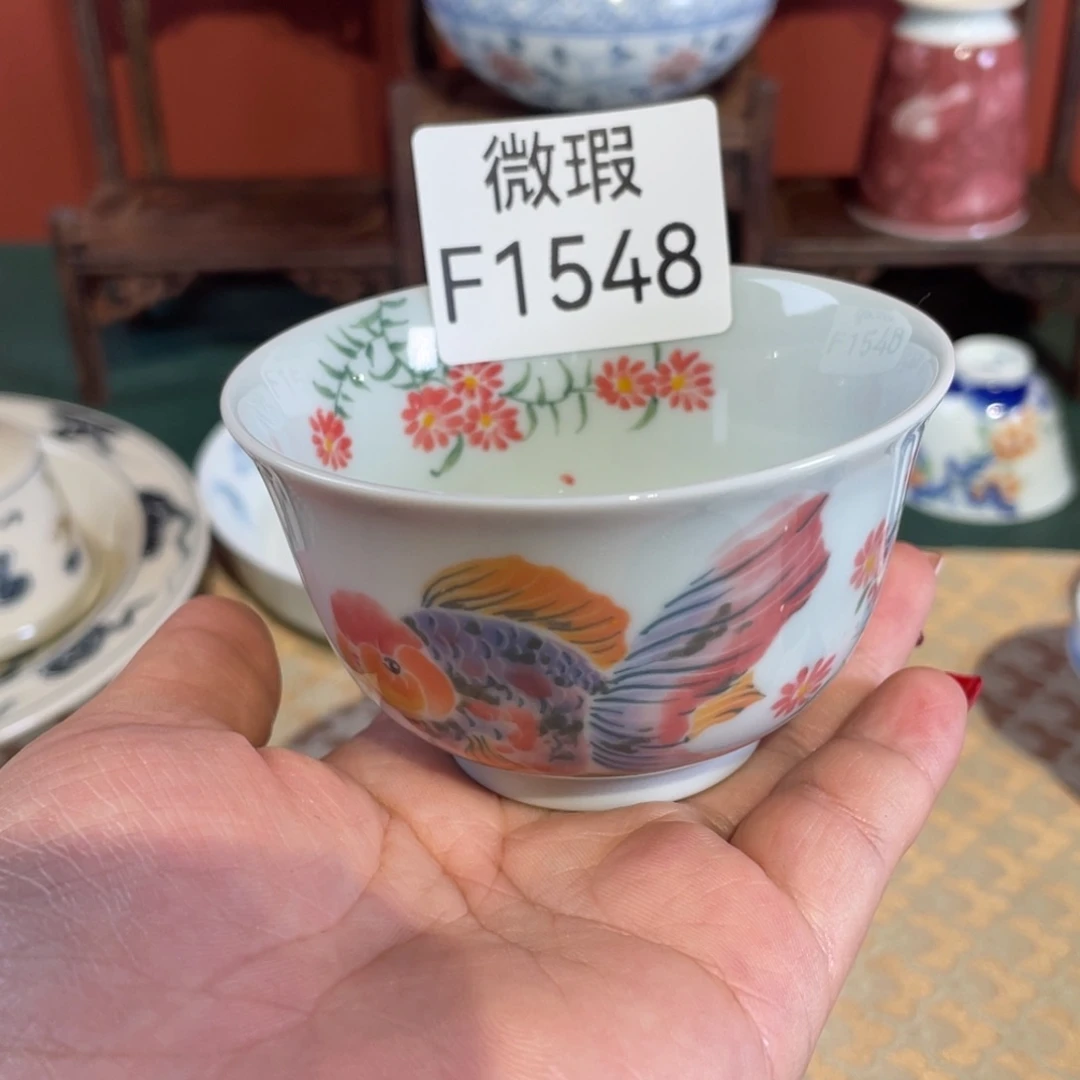 摆件微瑕手工手绘陶瓷F1548
