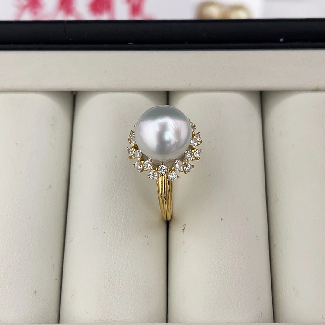 定制海水珍珠未镶嵌裸珠炫彩澳白馒头珠10-11