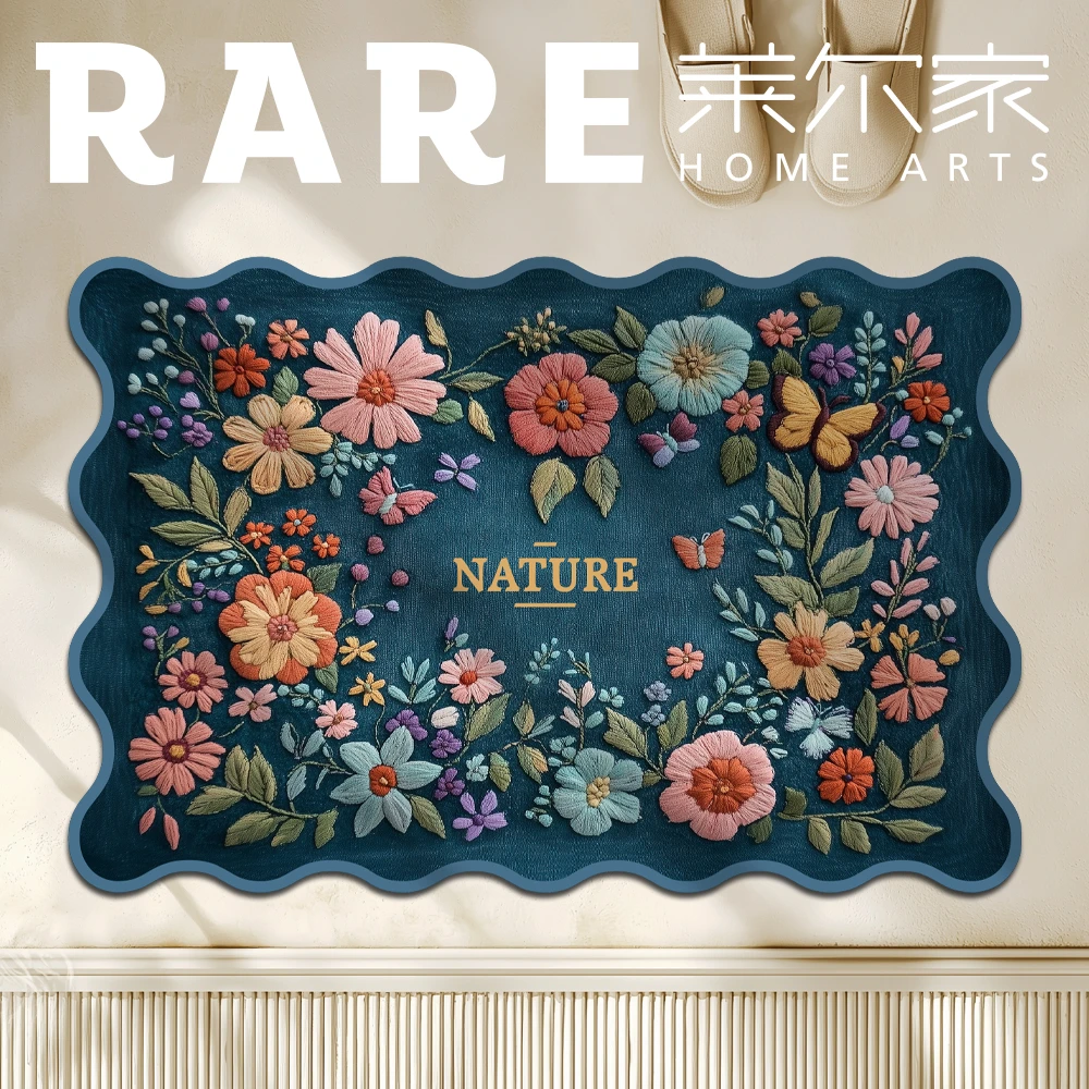 浮花绘硅藻泥速干垫子地垫防水家用