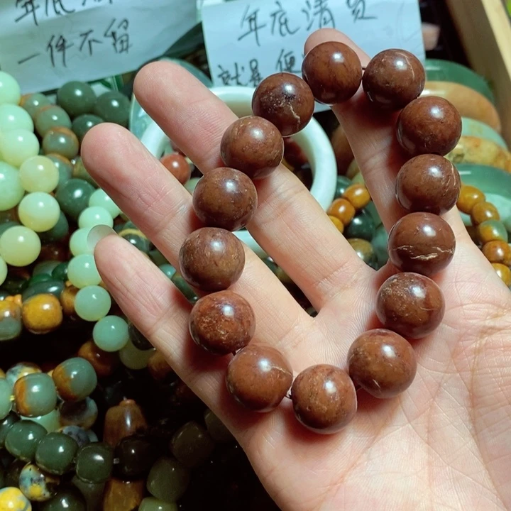 岫岩河磨玉（透闪石质玉）手链未镶嵌