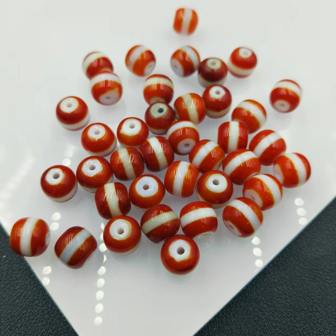 「戴琴珠宝」FR6305-一线红玛瑙10mm左右路路通（多样性发其一）