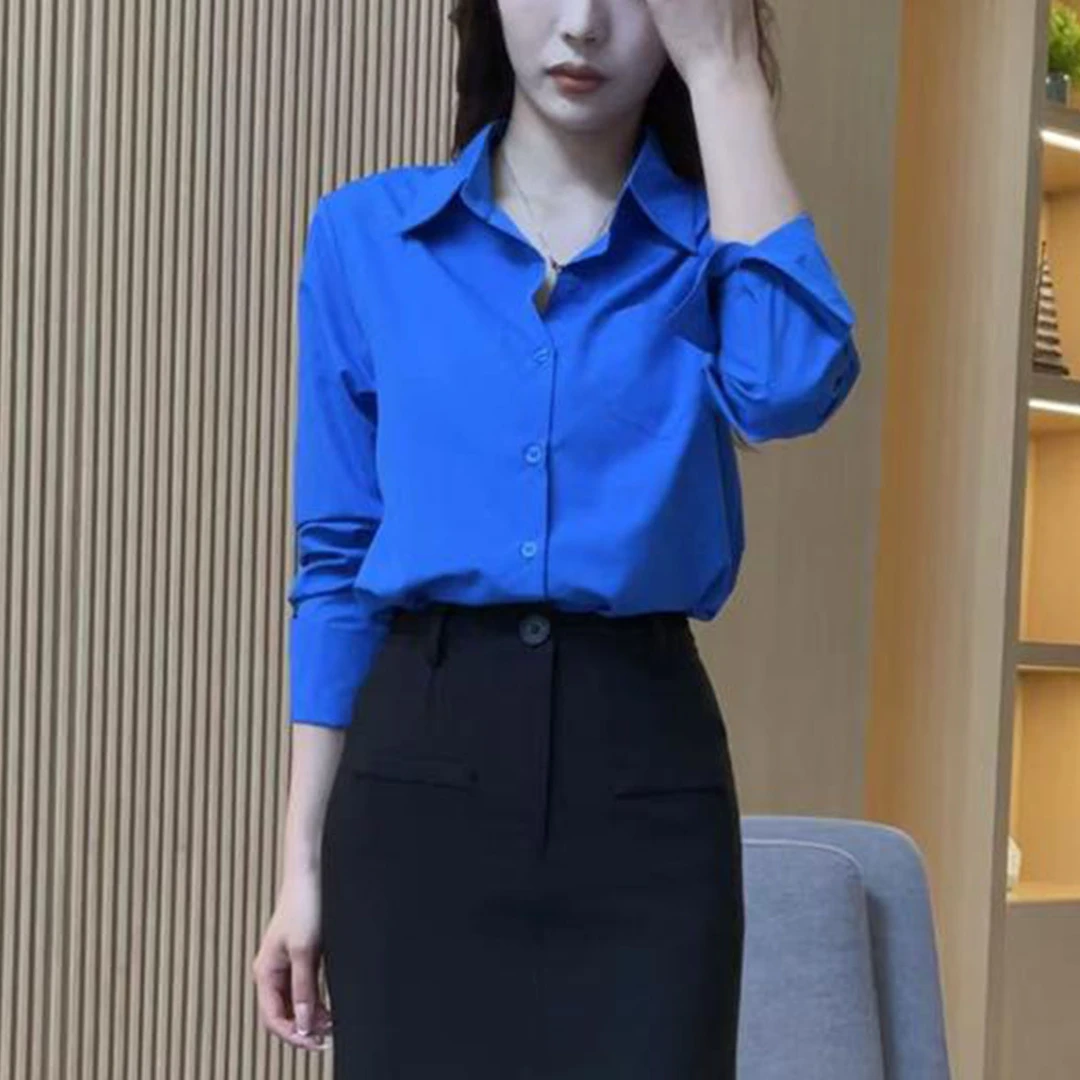 2025春季新款时尚法式长袖衬衫气质显瘦小众设计感百搭衬衣小衫女