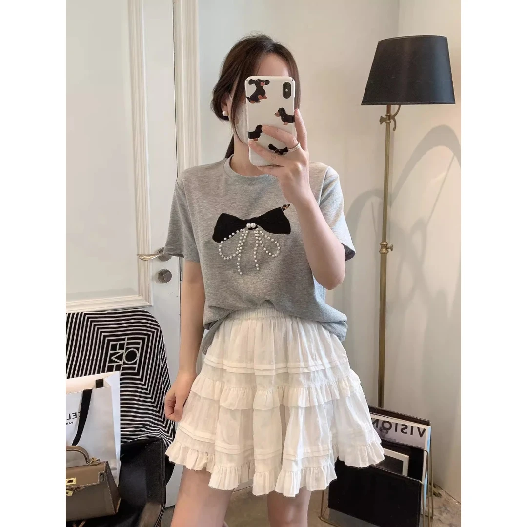 小个子白色短裙芭蕾风2025夏季新款仙气飘飘蛋糕裙a字半身蓬蓬裙