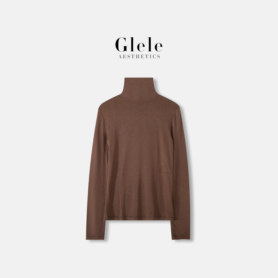 Glele私服「高领T」高领版莫代尔腈纶暖绒衣